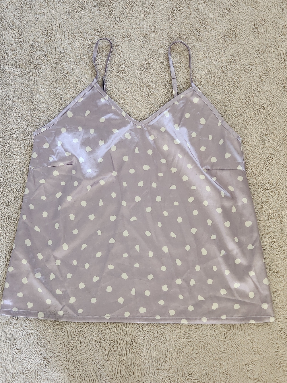 Bolongaro Trevor Purple Polka Dot Satin Camisole